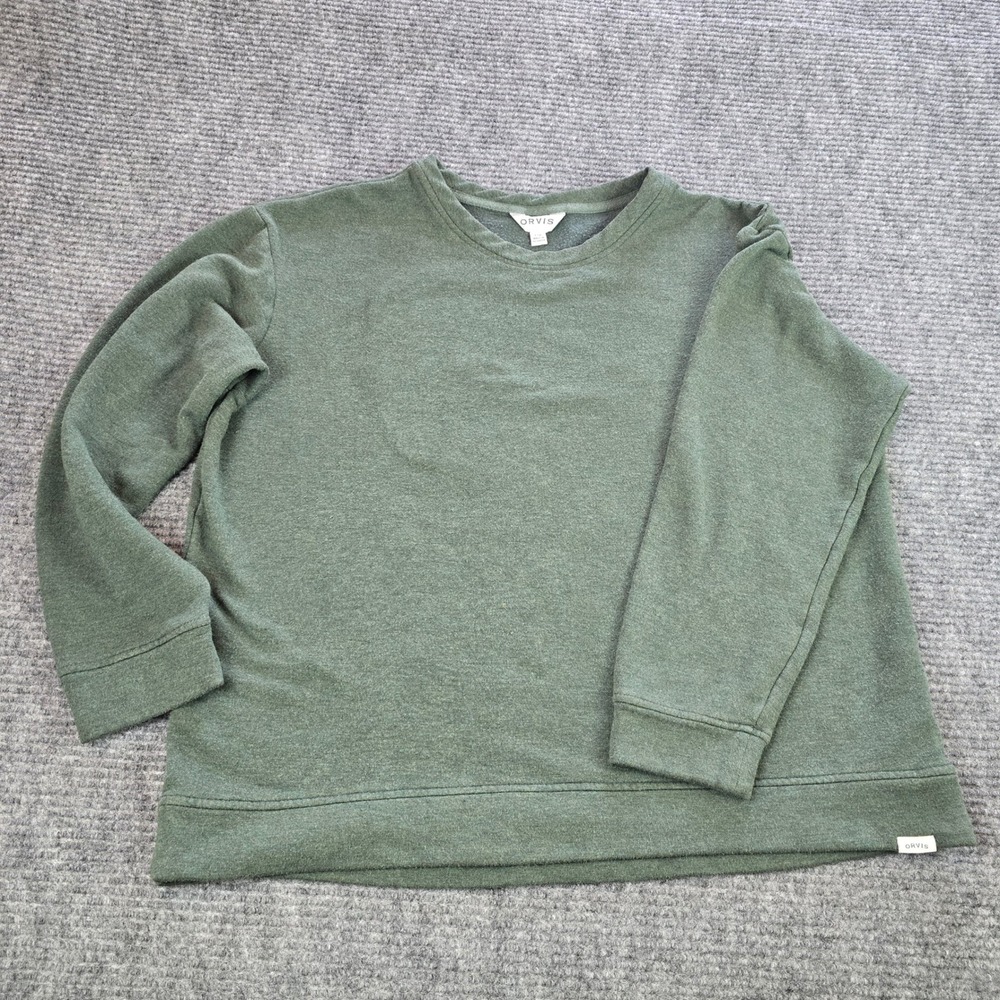 Orvis Classic Collection Womens Large Green Modal Blend Crewneck Sweatshirt